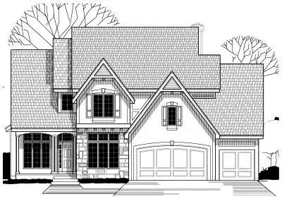 European house plans 21-580 - front exterior, 2,764 sq ft, 4 bed, 3 bath house plans | Monster House Plans