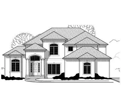 Traditional house plans 21-585 - front exterior, 4,561 sq ft, 4 bed, 4 bath house plans | Monster House Plans