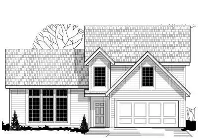 Traditional house plans 21-587 - front exterior, 1,376 sq ft, 3 bed, 2 bath house plans | Monster House Plans