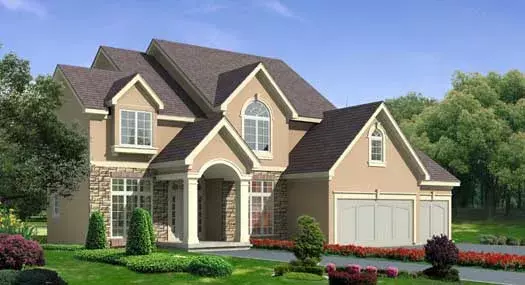 Traditional house plans 21-596 - front exterior, 2,912 sq ft, 4 bed, 3 bath house plans | Monster House Plans