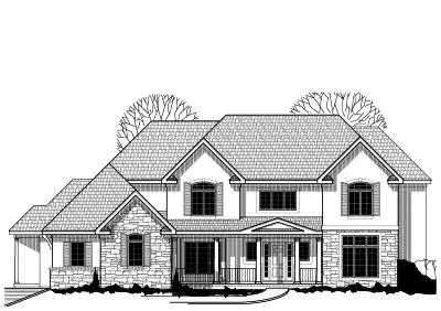 Traditional house plans 21-607 - front exterior, 5,409 sq ft, 5 bed, 6 bath house plans | Monster House Plans