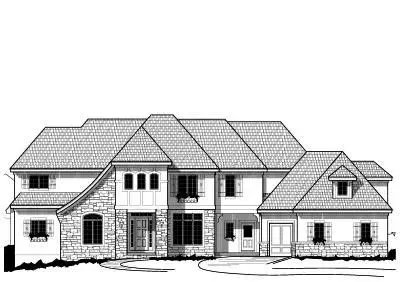French Country house plans 21-624 - front exterior, 5,529 sq ft, 5 bed, 6 bath house plans | Monster House Plans