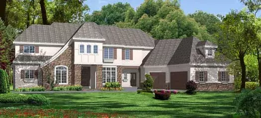 French Country house plans 21-625 - front exterior, 5,529 sq ft, 5 bed, 6 bath house plans | Monster House Plans