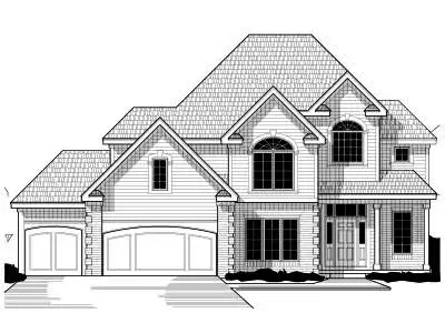 Traditional house plans 21-637 - front exterior, 2,965 sq ft, 4 bed, 3 bath house plans | Monster House Plans