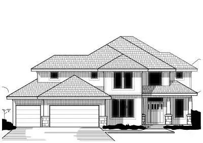 Traditional house plans 21-639 - front exterior, 2,965 sq ft, 4 bed, 3 bath house plans | Monster House Plans