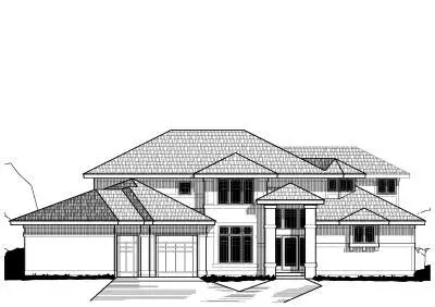 Contemporary house plans 21-652 - front exterior, 3,658 sq ft, 4 bed, 3 bath house plans | Monster House Plans