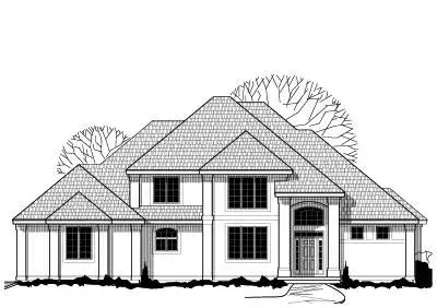 Contemporary house plans 21-660 - front exterior, 3,695 sq ft, 4 bed, 4 bath house plans | Monster House Plans