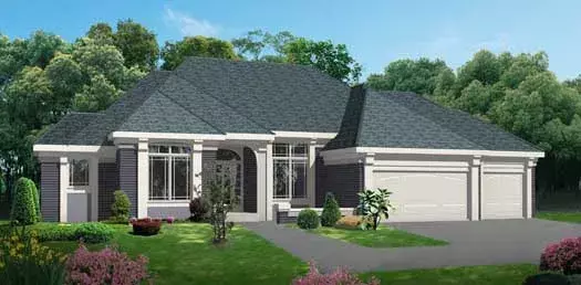 Traditional house plans 21-662 - front exterior, 3,746 sq ft, 3 bed, 3 bath house plans | Monster House Plans