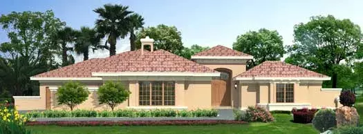 Sunbelt house plans 21-663 - front exterior, 4,483 sq ft, 3 bed, 4 bath house plans | Monster House Plans