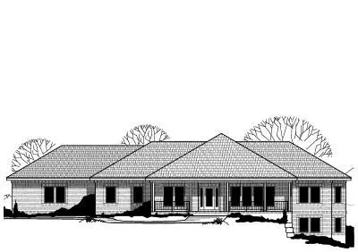 Traditional house plans 21-666 - front exterior, 2,529 sq ft, 3 bed, 2 bath house plans | Monster House Plans