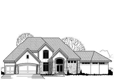 Traditional house plans 21-677 - front exterior, 3,709 sq ft, 4 bed, 3 bath house plans | Monster House Plans