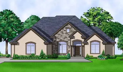 Traditional house plans 21-688 - front exterior, 3,918 sq ft, 4 bed, 3 bath house plans | Monster House Plans