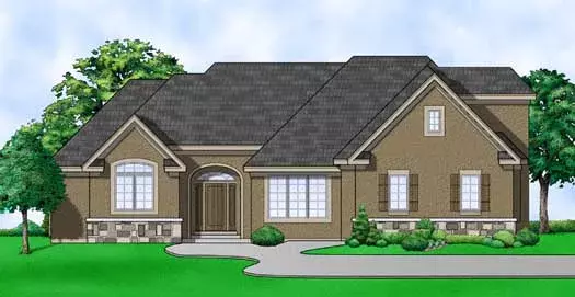 Traditional house plans 21-689 - front exterior, 3,231 sq ft, 2 bed, 2 bath house plans | Monster House Plans