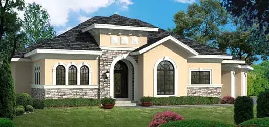 Tuscan house plans 21-696 - front exterior, 4,077 sq ft, 4 bed, 3 bath house plans | Monster House Plans