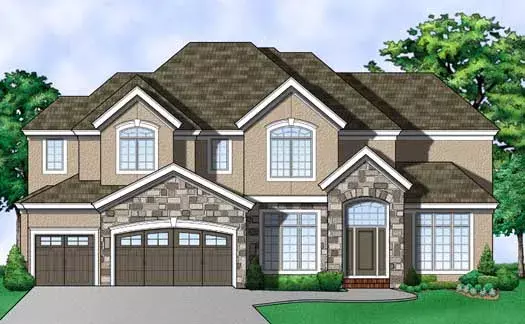 Traditional house plans 21-698 - front exterior, 4,323 sq ft, 4 bed, 5 bath house plans | Monster House Plans