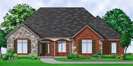 Traditional house plans 21-700 - front exterior, 4,002 sq ft, 3 bed, 3 bath house plans | Monster House Plans
