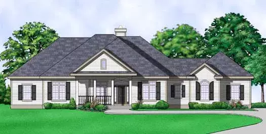 Country house plans 21-702 - front exterior, 2,262 sq ft, 3 bed, 2 bath house plans | Monster House Plans