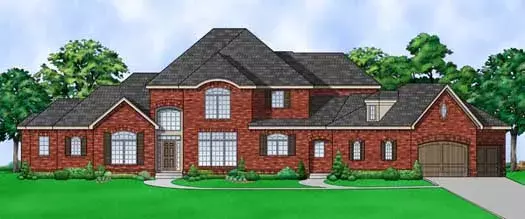 French Country house plans 21-708 - front exterior, 5,676 sq ft, 6 bed, 5 bath house plans | Monster House Plans