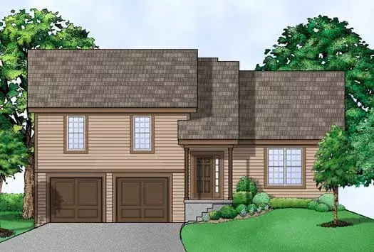 Traditional house plans 21-717 - front exterior, 1,368 sq ft, 3 bed, 2 bath house plans | Monster House Plans