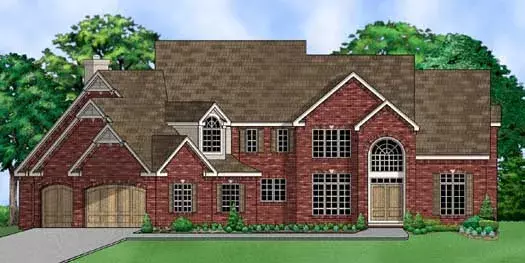 Traditional house plans 21-719 - front exterior, 4,784 sq ft, 4 bed, 5 bath house plans | Monster House Plans