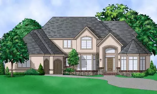 Traditional house plans 21-721 - front exterior, 5,171 sq ft, 6 bed, 6 bath house plans | Monster House Plans