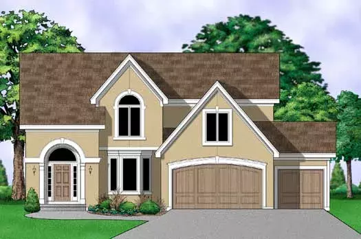 European house plans 21-726 - front exterior, 2,697 sq ft, 4 bed, 3 bath house plans | Monster House Plans