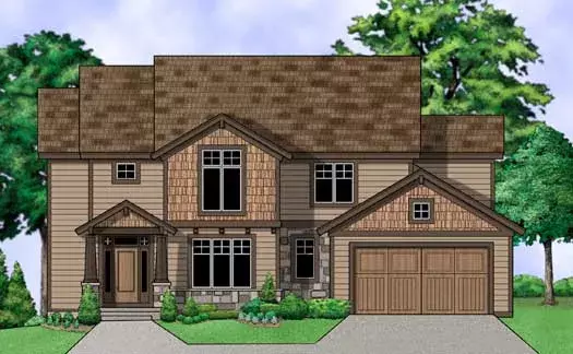 Craftsman house plans 21-727 - front exterior, 2,680 sq ft, 4 bed, 3 bath house plans | Monster House Plans