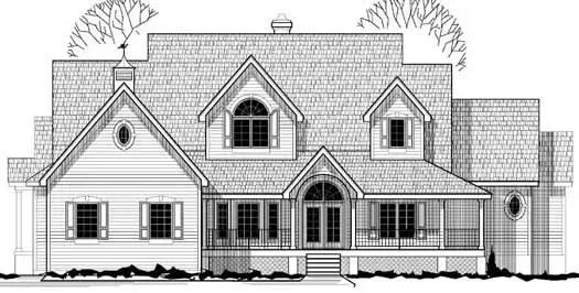 Farmhouse house plans 21-730 - front exterior, 4,604 sq ft, 4 bed, 4 bath house plans | Monster House Plans