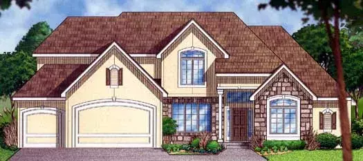 Traditional house plans 21-735 - front exterior, 3,302 sq ft, 4 bed, 3 bath house plans | Monster House Plans