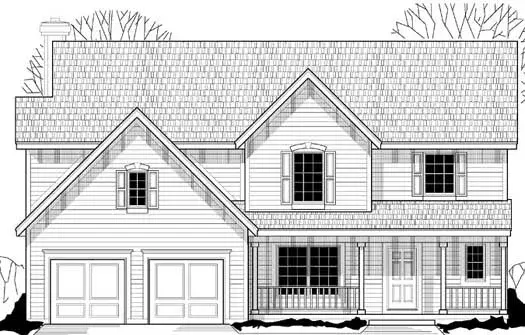 Farmhouse house plans 21-743 - front exterior, 2,674 sq ft, 4 bed, 3 bath house plans | Monster House Plans