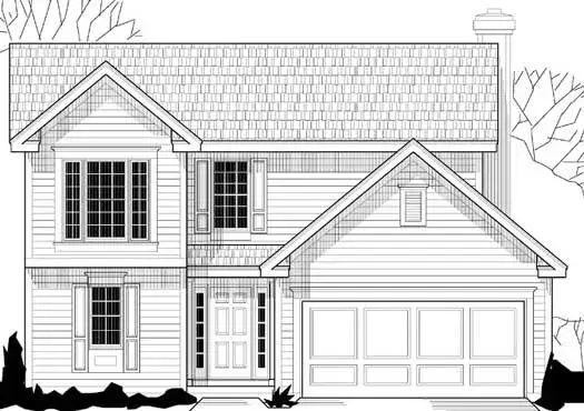 Traditional house plans 21-744 - front exterior, 1,656 sq ft, 3 bed, 2 bath house plans | Monster House Plans
