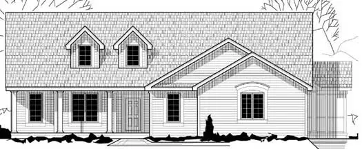 Ranch house plans 21-745 - front exterior, 3,192 sq ft, 4 bed, 3 bath house plans | Monster House Plans