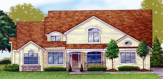 Country house plans 21-747 - front exterior, 3,584 sq ft, 4 bed, 3 bath house plans | Monster House Plans