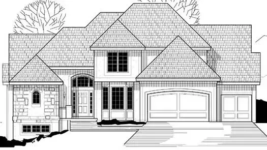 Traditional house plans 21-750 - front exterior, 3,296 sq ft, 4 bed, 3 bath house plans | Monster House Plans