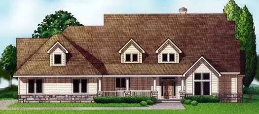 Ranch house plans 21-757 - front exterior, 4,031 sq ft, 4 bed, 4 bath house plans | Monster House Plans