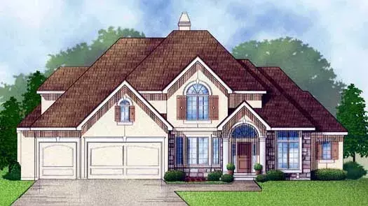 Traditional house plans 21-760 - front exterior, 3,883 sq ft, 4 bed, 3 bath house plans | Monster House Plans