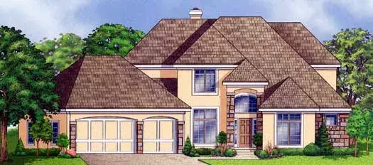 Traditional house plans 21-761 - front exterior, 3,902 sq ft, 4 bed, 3 bath house plans | Monster House Plans
