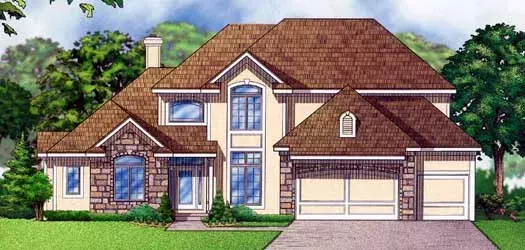 Traditional house plans 21-763 - front exterior, 3,074 sq ft, 4 bed, 3 bath house plans | Monster House Plans