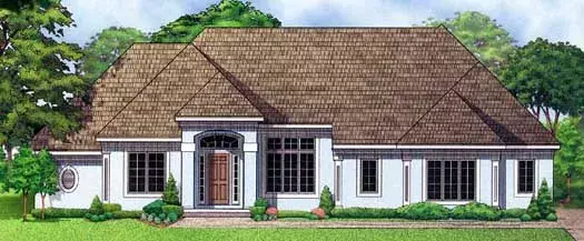 Mediterranean house plans 21-768 - front exterior, 4,613 sq ft, 4 bed, 4 bath house plans | Monster House Plans