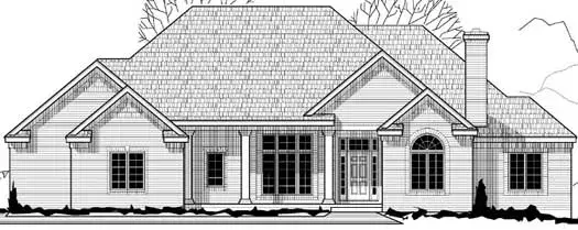 Traditional house plans 21-769 - front exterior, 4,394 sq ft, 4 bed, 4 bath house plans | Monster House Plans