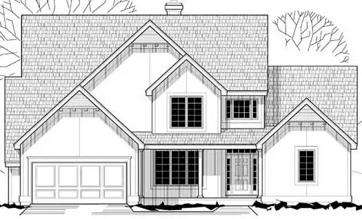 Traditional house plans 21-774 - front exterior, 2,408 sq ft, 4 bed, 2 bath house plans | Monster House Plans