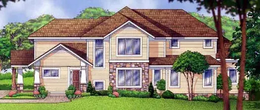 Craftsman house plans 21-782 - front exterior, 3,386 sq ft, 4 bed, 3 bath house plans | Monster House Plans