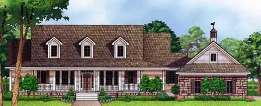 Farmhouse house plans 21-790 - front exterior, 3,006 sq ft, 3 bed, 3 bath house plans | Monster House Plans
