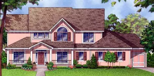 Traditional house plans 21-799 - front exterior, 2,888 sq ft, 4 bed, 3 bath house plans | Monster House Plans