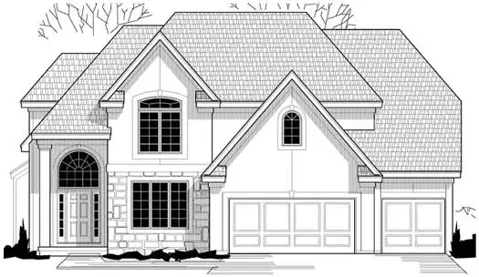 Traditional house plans 21-803 - front exterior, 2,822 sq ft, 4 bed, 3 bath house plans | Monster House Plans