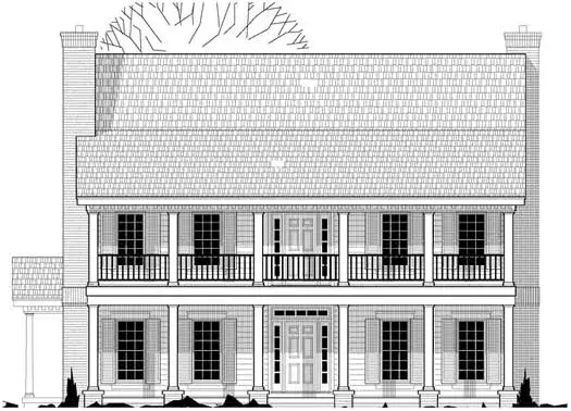 Plantation house plans 21-806 - front exterior, 2,993 sq ft, 3 bed, 3 bath house plans | Monster House Plans