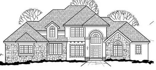 Traditional house plans 21-813 - front exterior, 5,917 sq ft, 4 bed, 5 bath house plans | Monster House Plans