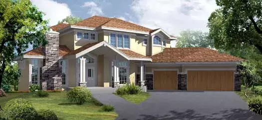 Traditional house plans 21-816 - front exterior, 4,711 sq ft, 4 bed, 4 bath house plans | Monster House Plans
