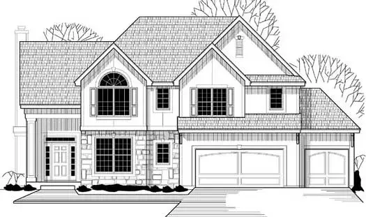 Traditional house plans 21-819 - front exterior, 2,317 sq ft, 4 bed, 3 bath house plans | Monster House Plans