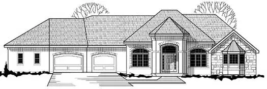 Sunbelt house plans 21-828 - front exterior, 3,527 sq ft, 5 bed, 4 bath house plans | Monster House Plans